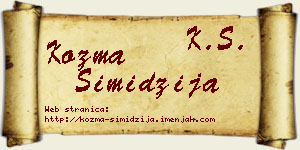Kozma Simidžija vizit kartica